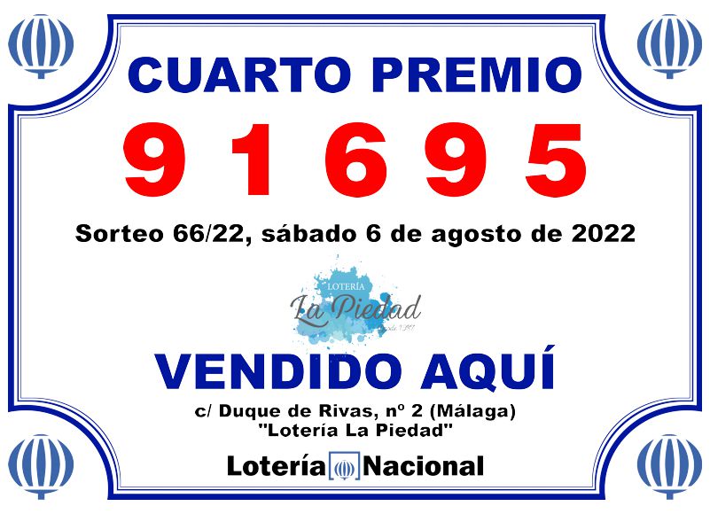 Lotería La Piedad GRAN PREMIO - 6 de Agosto de 2022